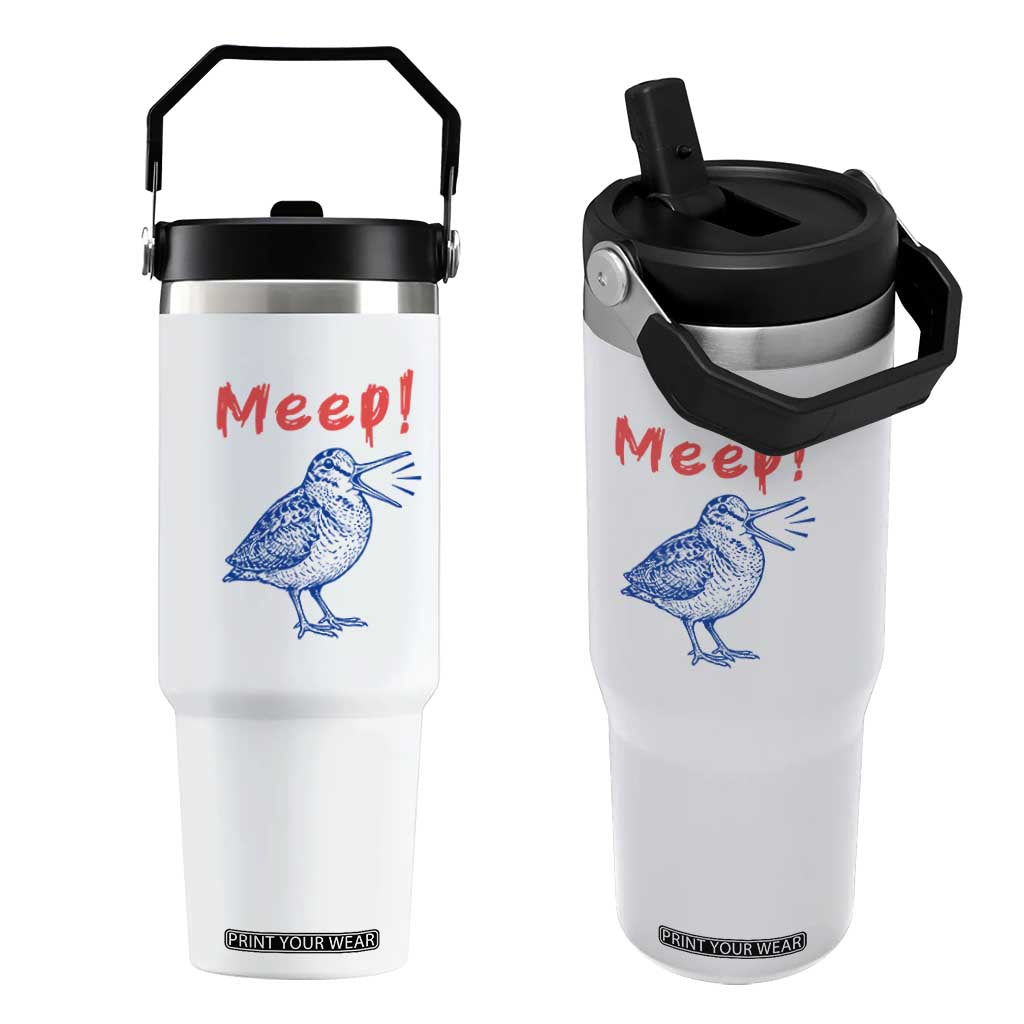 Meep Woodcock Flip Straw Tumbler Cute Bird Meme TS14 One Size: 30 oz White Print Your Wear