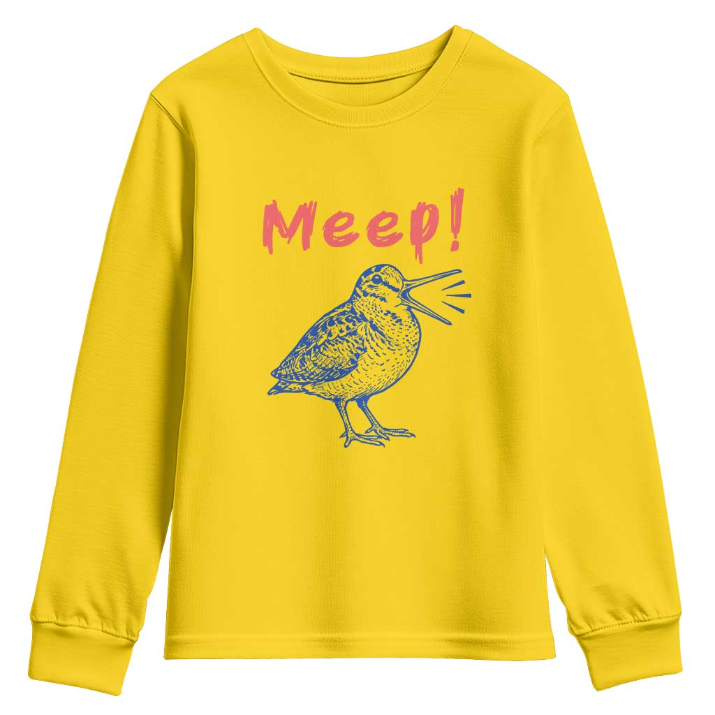Meep Woodcock Youth Sweatshirt Cute Bird Meme TS14 Daisy Print Your Wear