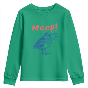 Meep Woodcock Youth Sweatshirt Cute Bird Meme TS14 Irish Green Print Your Wear