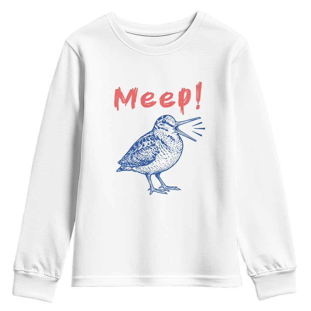 Meep Woodcock Youth Sweatshirt Cute Bird Meme TS14 White Print Your Wear