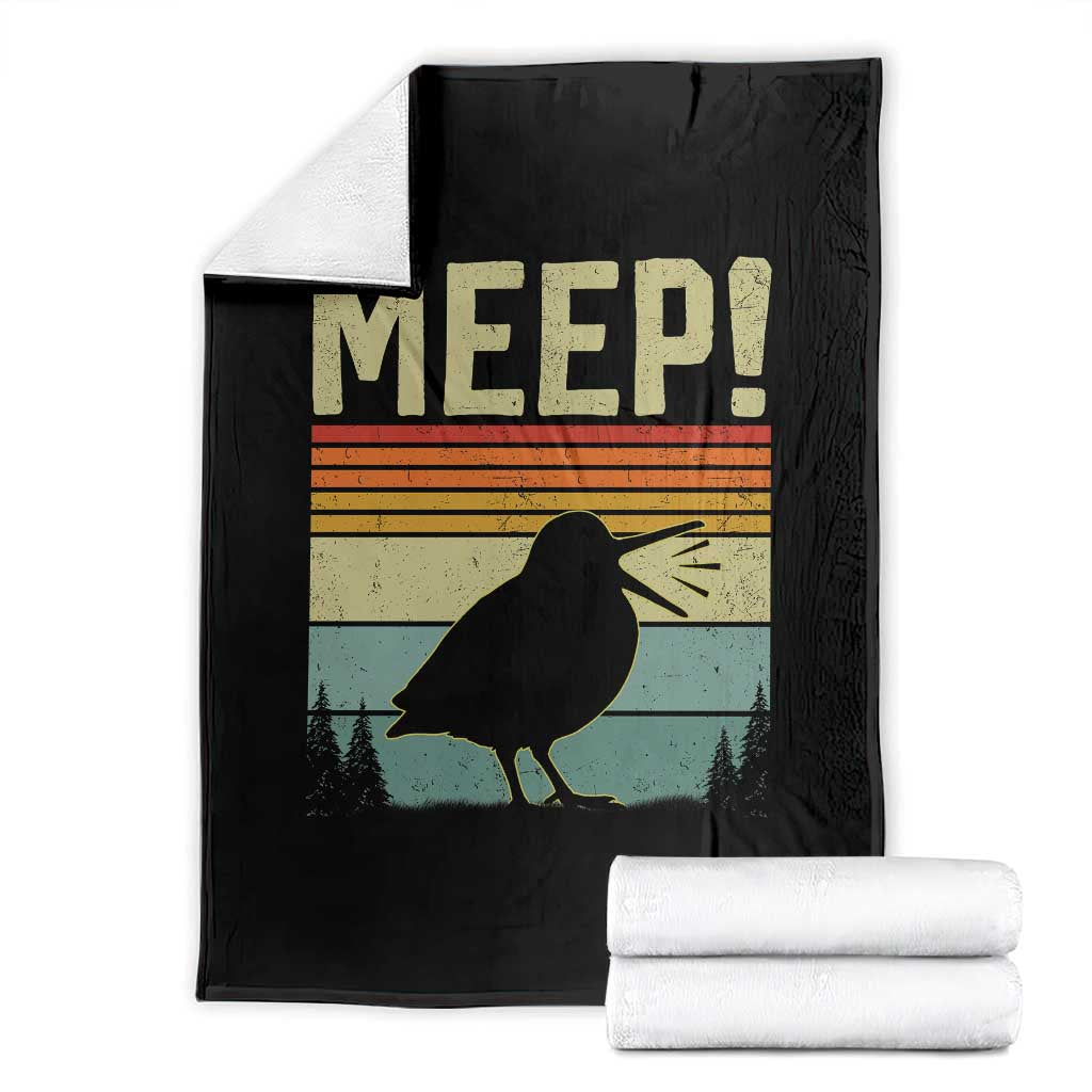 Meep Woodcock Throw Blanket Funny Nature Lover TS14 Black Print Your Wear