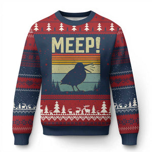 Meep Woodcock Ugly Christmas Sweater Funny Nature Lover TS14 Navy Red Print Your Wear
