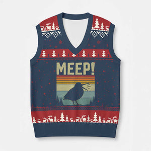 Meep Woodcock V-Neck Knit Sweater Vest Funny Nature Lover TS14 Navy Red Print Your Wear