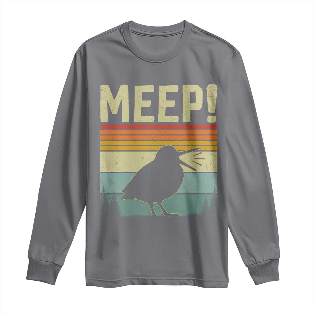 Meep Woodcock Long Sleeve Shirt Funny Nature Lover TS14 Charcoal Print Your Wear