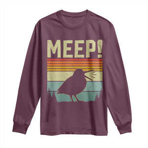 Meep Woodcock Long Sleeve Shirt Funny Nature Lover TS14 Maroon Print Your Wear