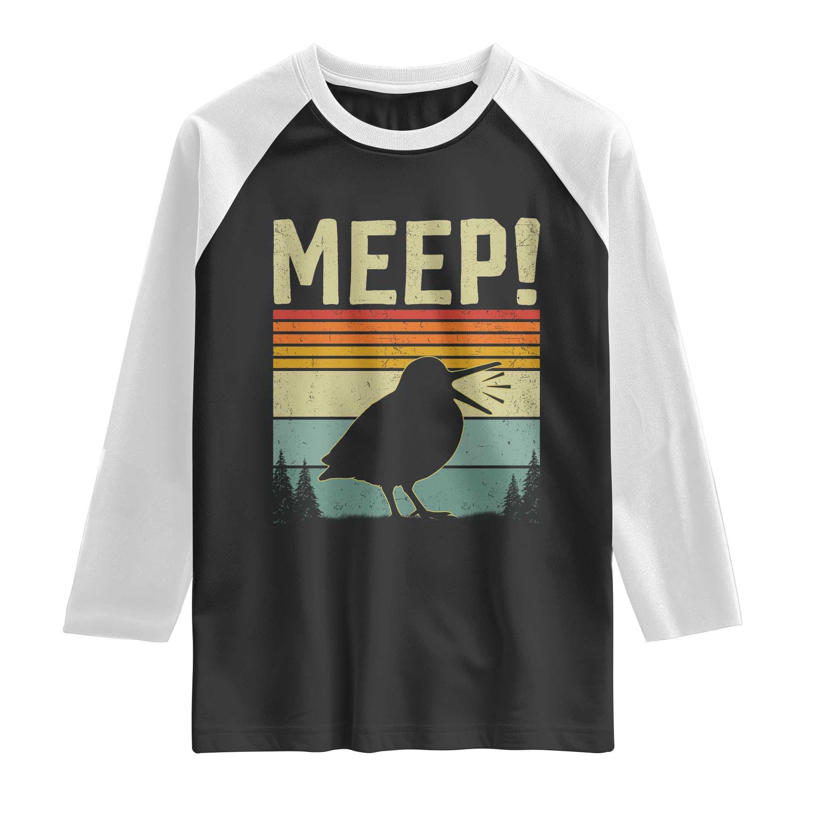 Meep Woodcock Raglan Shirt Funny Nature Lover TS14 Black White Print Your Wear