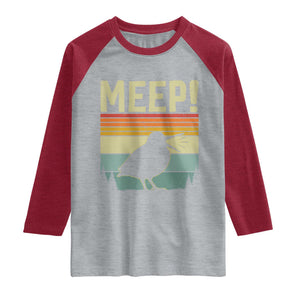 Meep Woodcock Raglan Shirt Funny Nature Lover TS14 Heather Gray Heather Red Print Your Wear