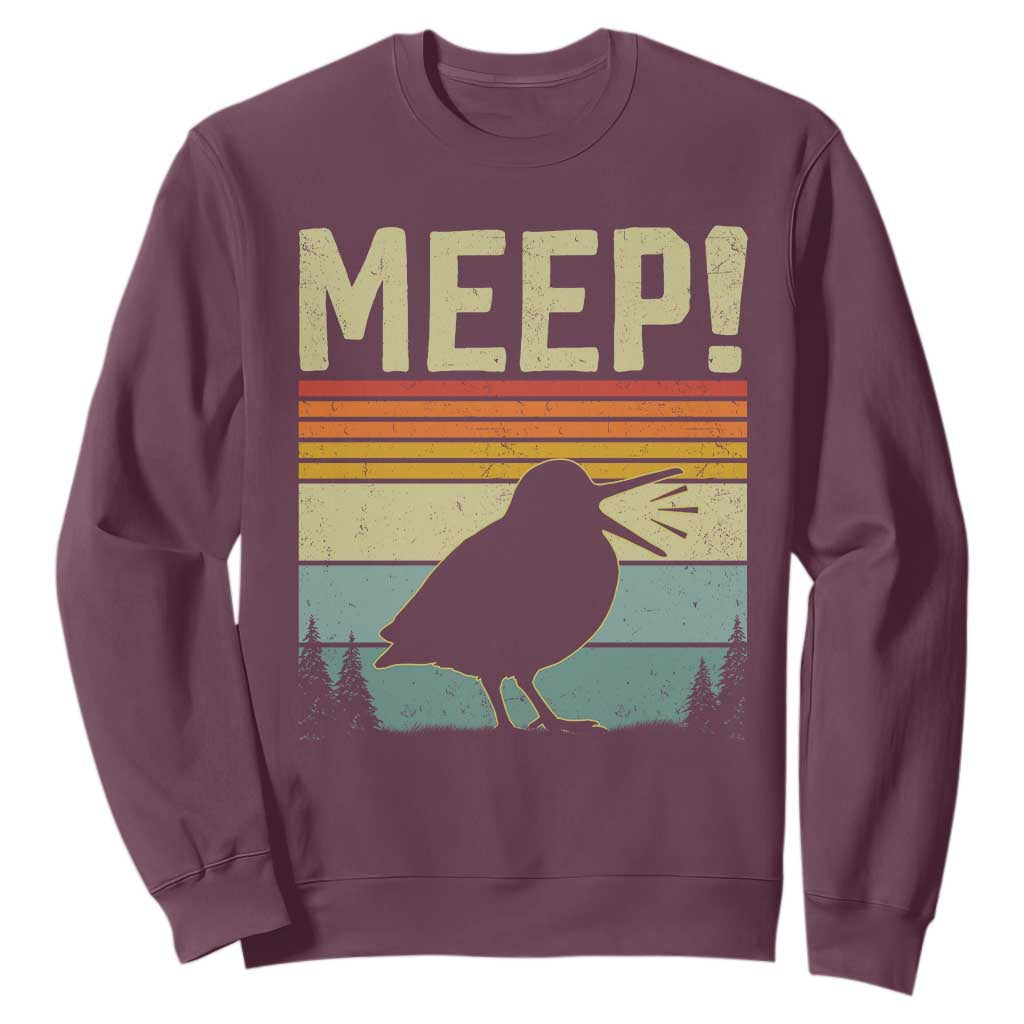 Meep Woodcock Sweatshirt Funny Nature Lover TS14 Maroon Print Your Wear