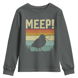 Meep Woodcock Youth Sweatshirt Funny Nature Lover TS14 Dark Heather Print Your Wear