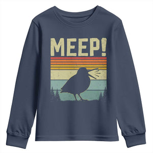 Meep Woodcock Youth Sweatshirt Funny Nature Lover TS14 Navy Print Your Wear