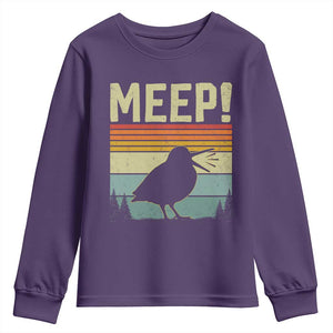Meep Woodcock Youth Sweatshirt Funny Nature Lover TS14 Purple Print Your Wear