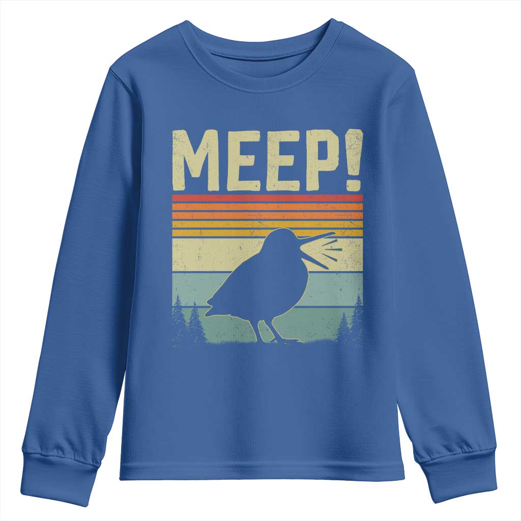 Meep Woodcock Youth Sweatshirt Funny Nature Lover TS14 Royal Blue Print Your Wear