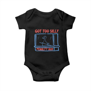 Hockey Got Too Silly Penalty Box Baby Onesie Silly Goose Meme TS14 Black Print Your Wear