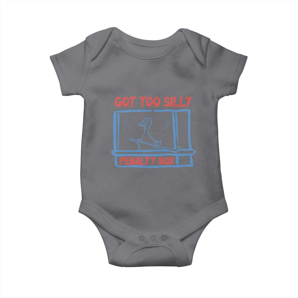 Hockey Got Too Silly Penalty Box Baby Onesie Silly Goose Meme TS14 Charcoal Print Your Wear