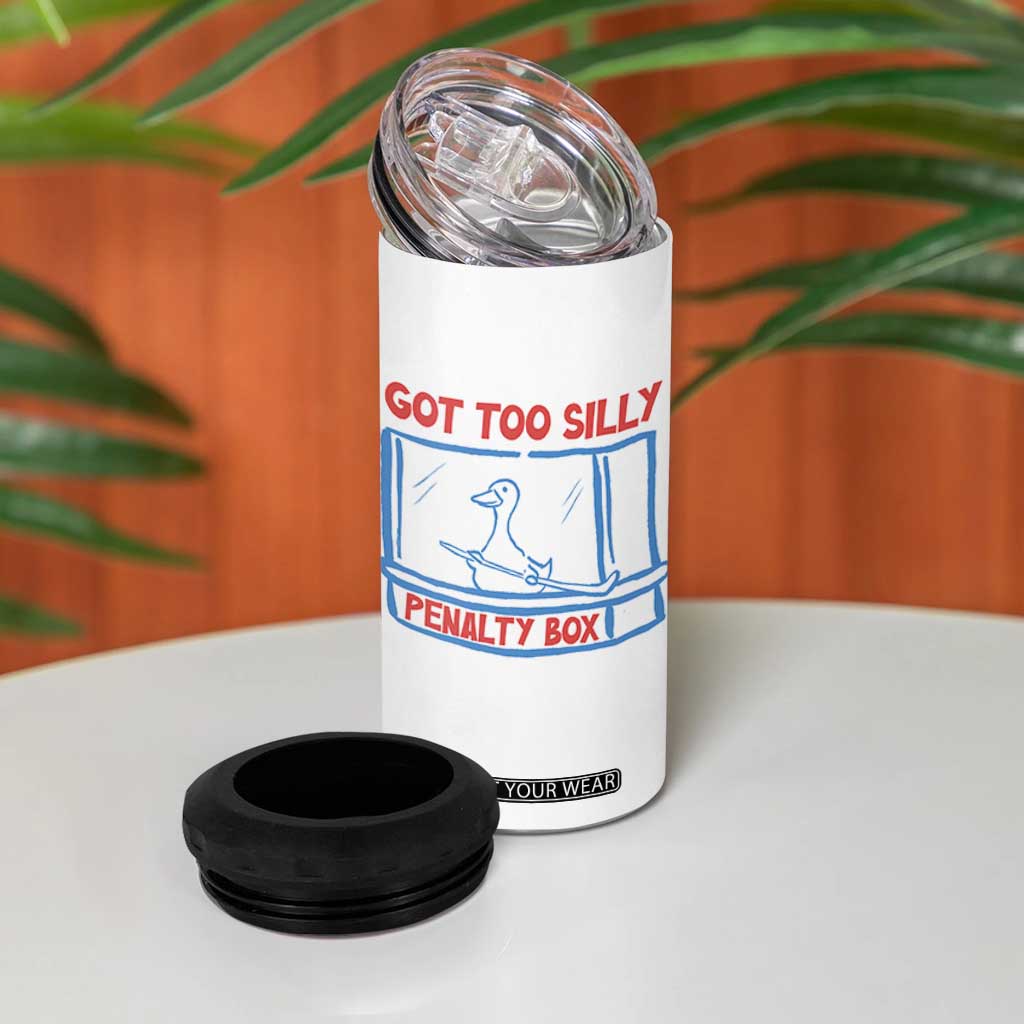 Hockey Got Too Silly Penalty Box 4 in 1 Can Cooler Tumbler Silly Goose Meme TS14 Print Your Wear