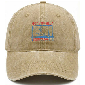 Hockey Got Too Silly Penalty Box Washed Cotton Baseball Cap Silly Goose Meme TS14 Print Your Wear