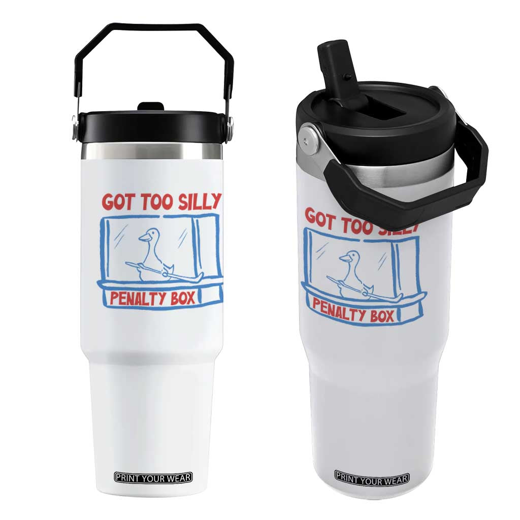 Hockey Got Too Silly Penalty Box Flip Straw Tumbler Silly Goose Meme TS14 One Size: 30 oz White Print Your Wear