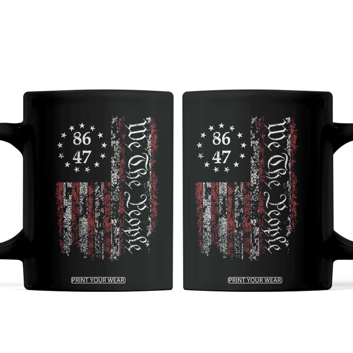 8647 Impeach Trump Coffee Mug Retro American Flag TS14 Black Print Your Wear