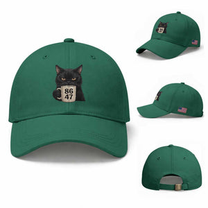 8647 Impeach Trump Baseball Cap Funny Black Cat Anti FDT Political TS14 Baseball Cap Universal Fit Irish Green Print Your Wear
