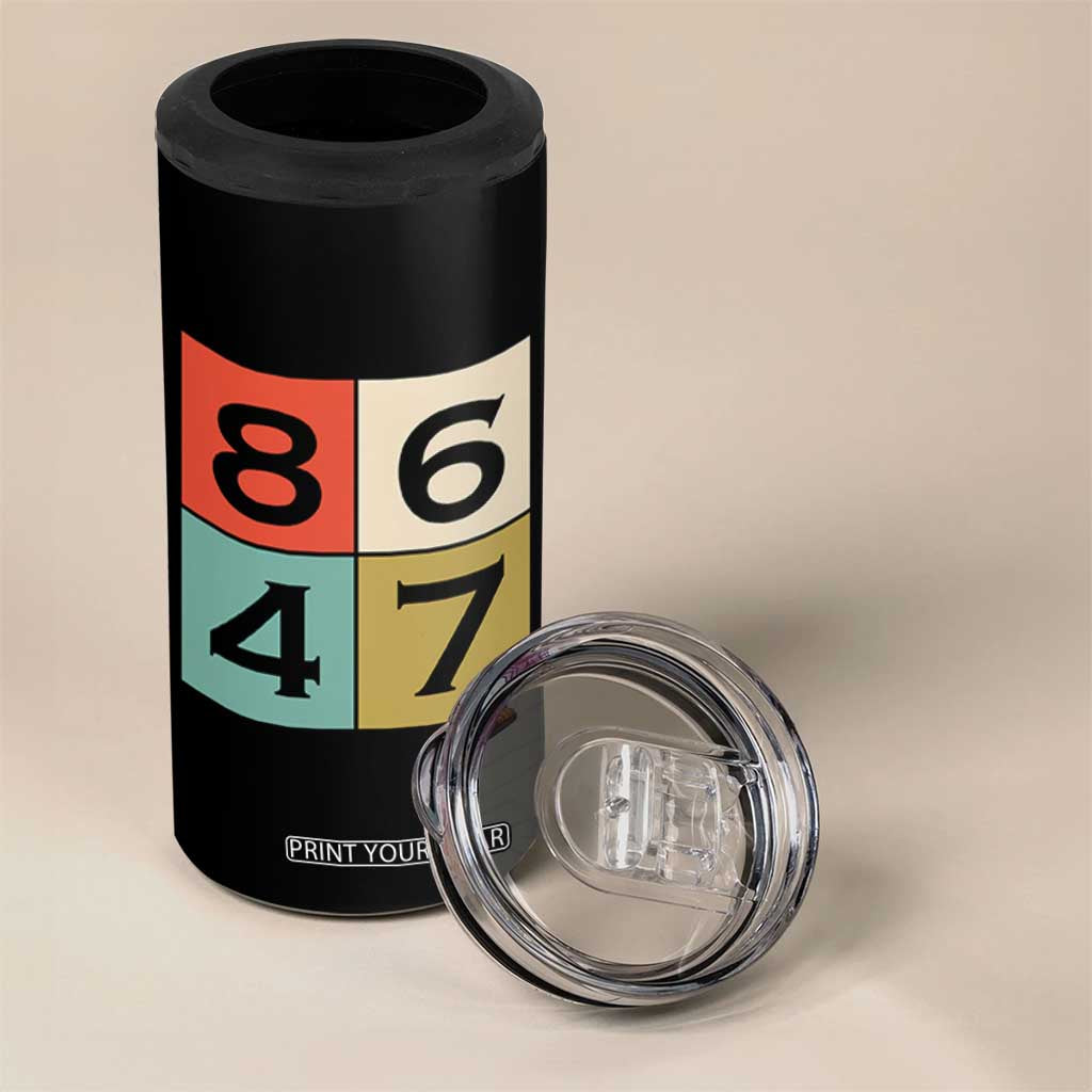 Retro Vintage 8647 4 in 1 Can Cooler Tumbler Classic Vintage 80s Style TS14 Print Your Wear