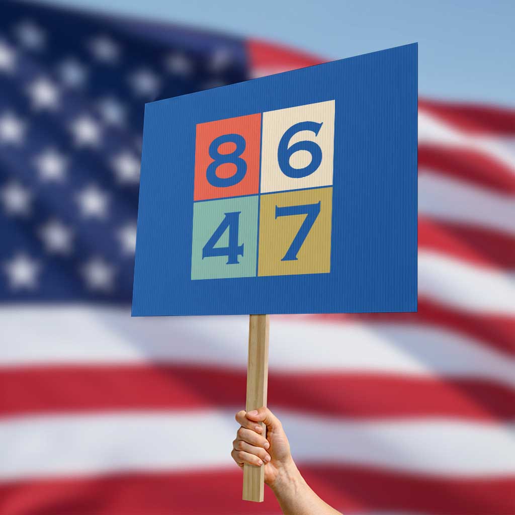 Retro Vintage 8647 Protest Sign Classic Vintage 80s Style TS14 Horizontal 18