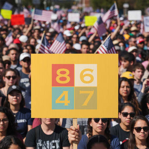 Retro Vintage 8647 Protest Sign Classic Vintage 80s Style TS14 Horizontal 18" × 24" Yellow Print Your Wear