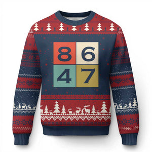 Retro Vintage 8647 Ugly Christmas Sweater Classic Vintage 80s Style TS14 Navy Red Print Your Wear