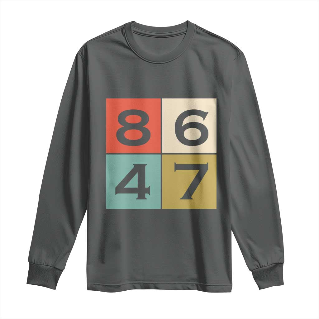 Retro Vintage 8647 Long Sleeve Shirt Classic Vintage 80s Style TS14 Dark Heather Print Your Wear