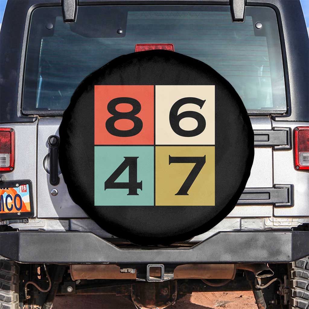Retro Vintage 8647 Spare Tire Cover Classic Vintage 80s Style TS14 No hole Black Print Your Wear