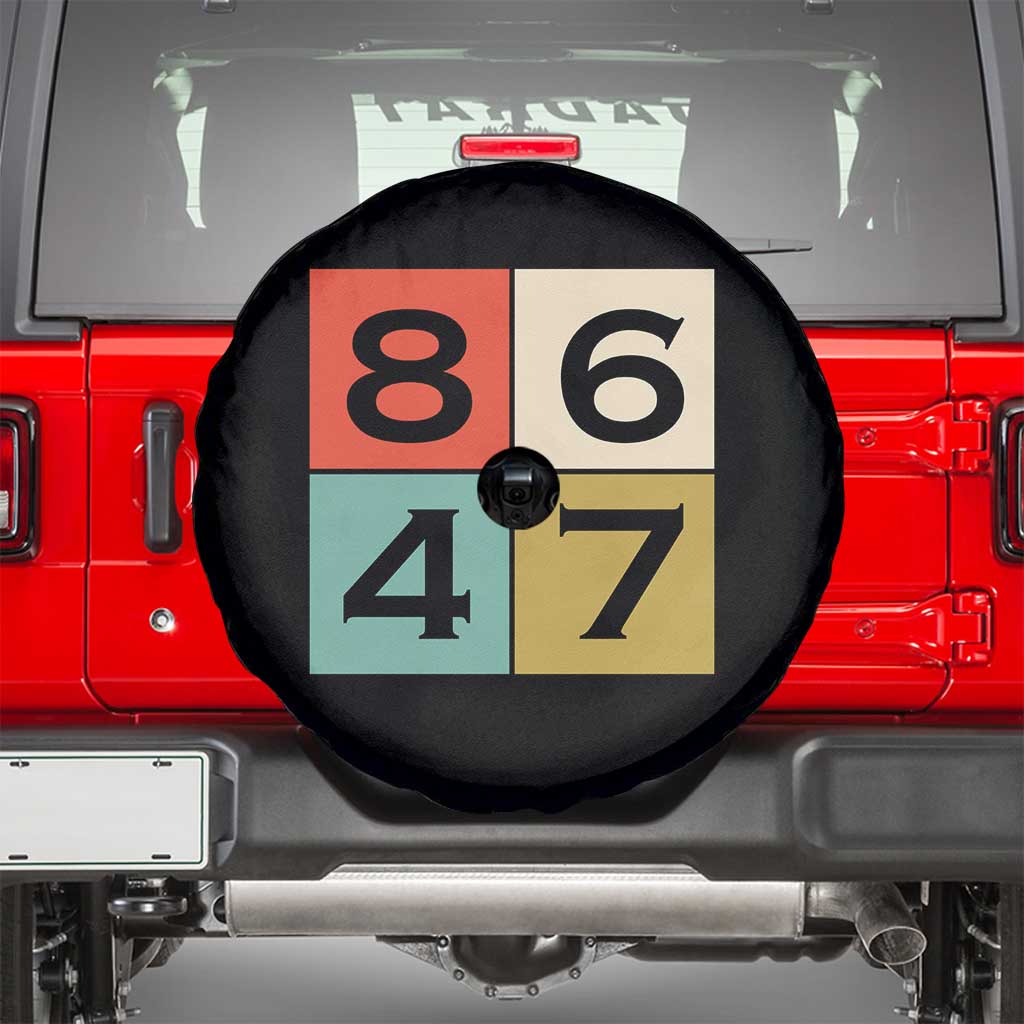 Retro Vintage 8647 Spare Tire Cover Classic Vintage 80s Style TS14 Black Print Your Wear
