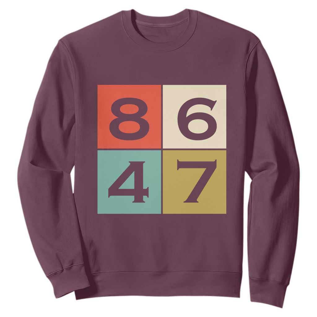 Retro Vintage 8647 Sweatshirt Classic Vintage 80s Style TS14 Maroon Print Your Wear