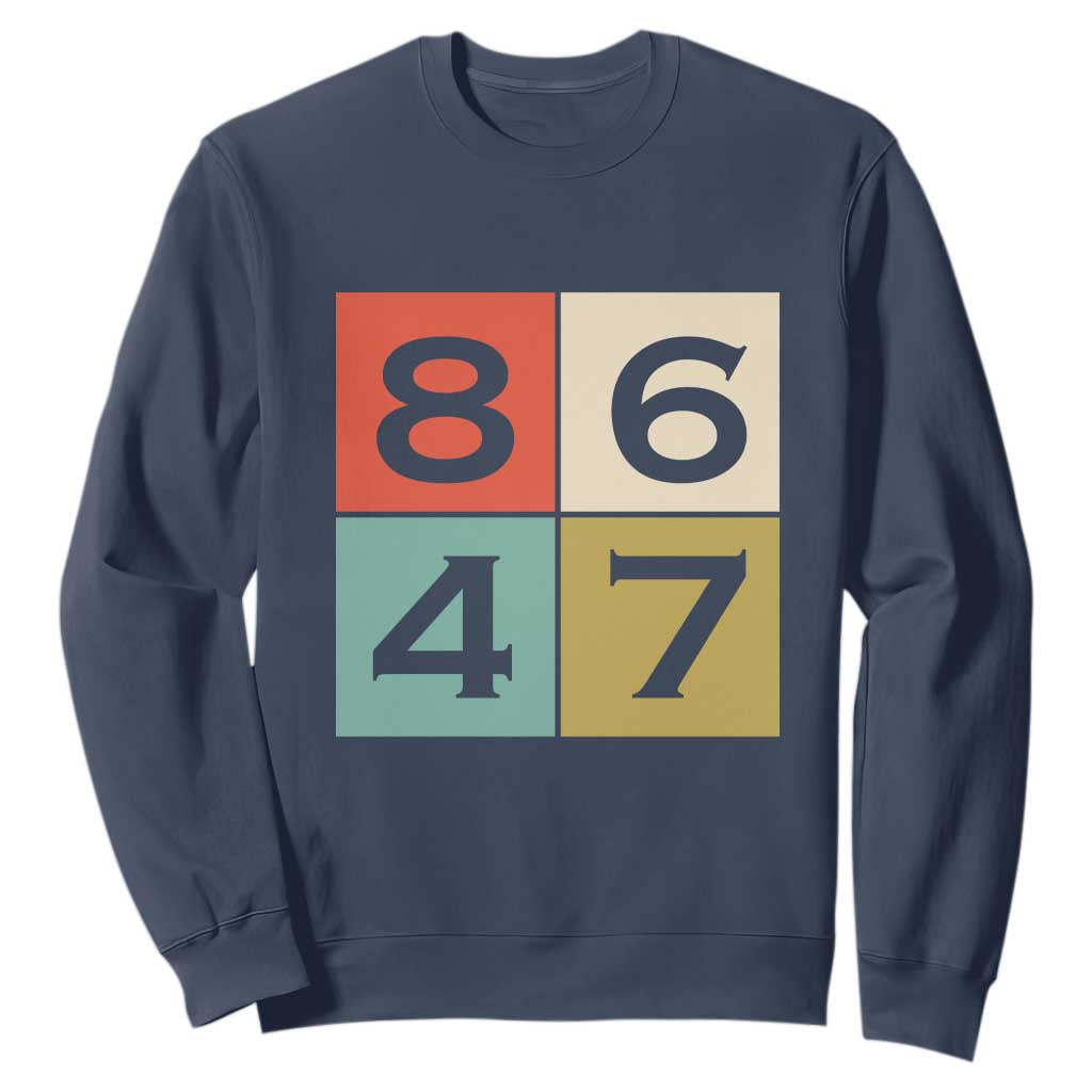 Retro Vintage 8647 Sweatshirt Classic Vintage 80s Style TS14 Navy Print Your Wear