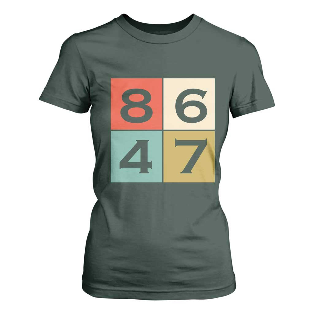 Retro Vintage 8647 T Shirt For Women Classic Vintage 80s Style TS14 Dark Forest Green Print Your Wear