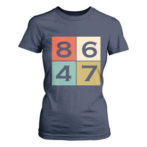 Retro Vintage 8647 T Shirt For Women Classic Vintage 80s Style TS14 Navy Print Your Wear