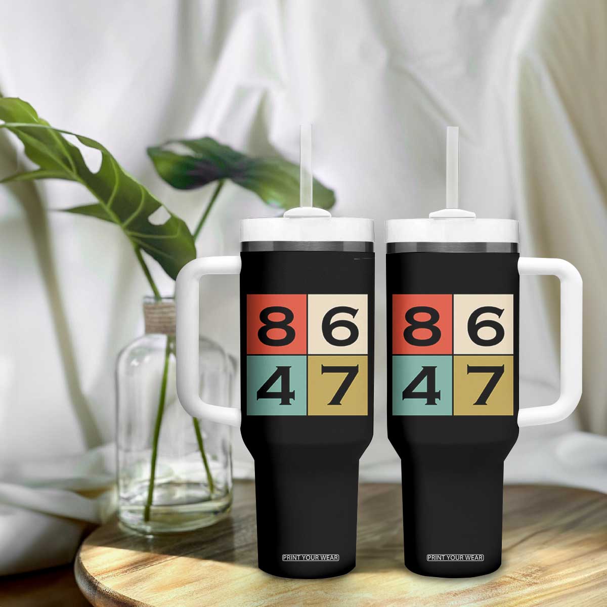 Retro Vintage 8647 Tumbler With Handle Classic Vintage 80s Style TS14 Print Your Wear