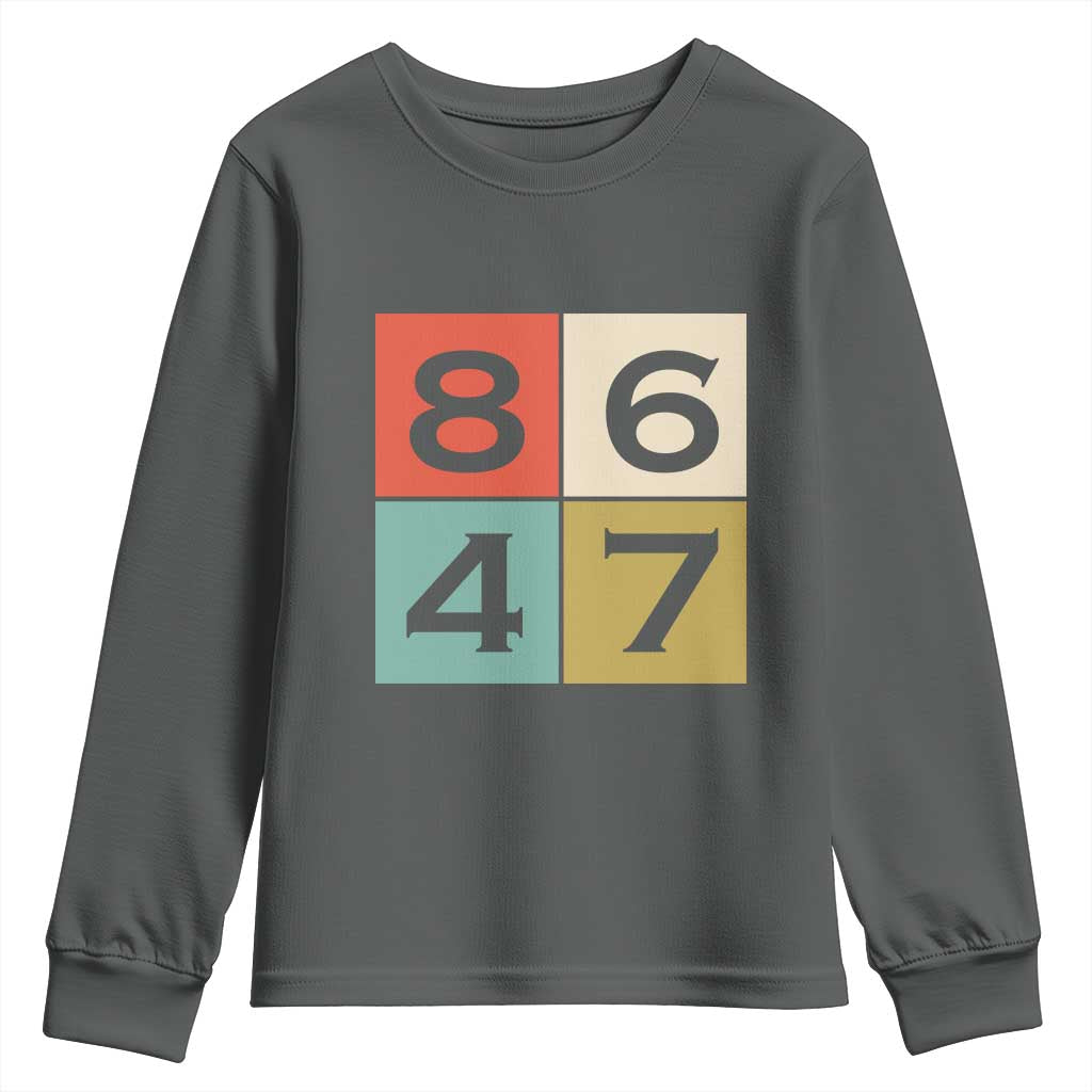 Retro Vintage 8647 Youth Sweatshirt Classic Vintage 80s Style TS14 Dark Heather Print Your Wear