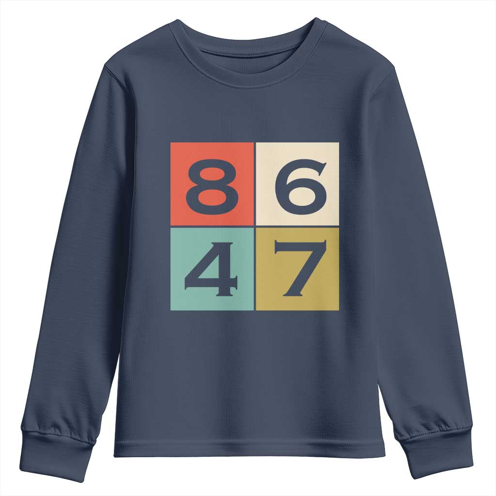 Retro Vintage 8647 Youth Sweatshirt Classic Vintage 80s Style TS14 Navy Print Your Wear