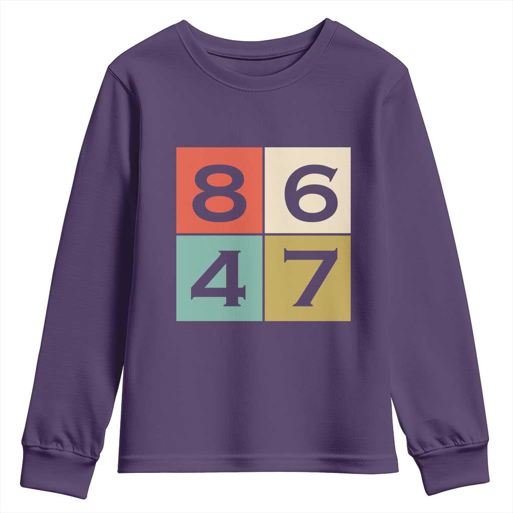 Retro Vintage 8647 Youth Sweatshirt Classic Vintage 80s Style TS14 Purple Print Your Wear
