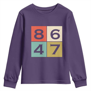 Retro Vintage 8647 Youth Sweatshirt Classic Vintage 80s Style TS14 Purple Print Your Wear