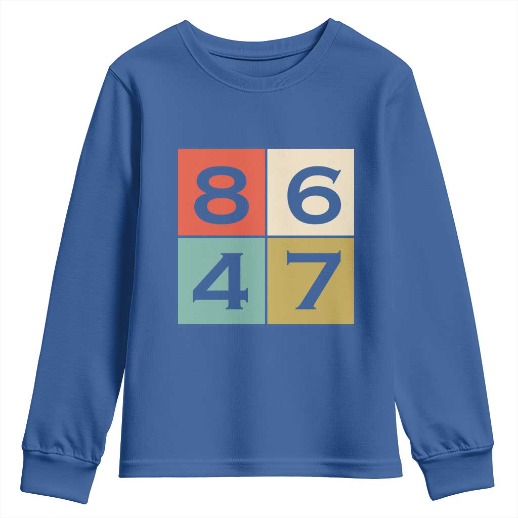 Retro Vintage 8647 Youth Sweatshirt Classic Vintage 80s Style TS14 Royal Blue Print Your Wear