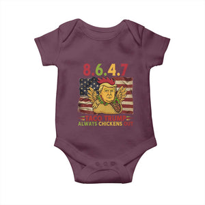 Funny 8647 Baby Onesie Taco Trump Always Chickens Out TS14 Maroon Print Your Wear