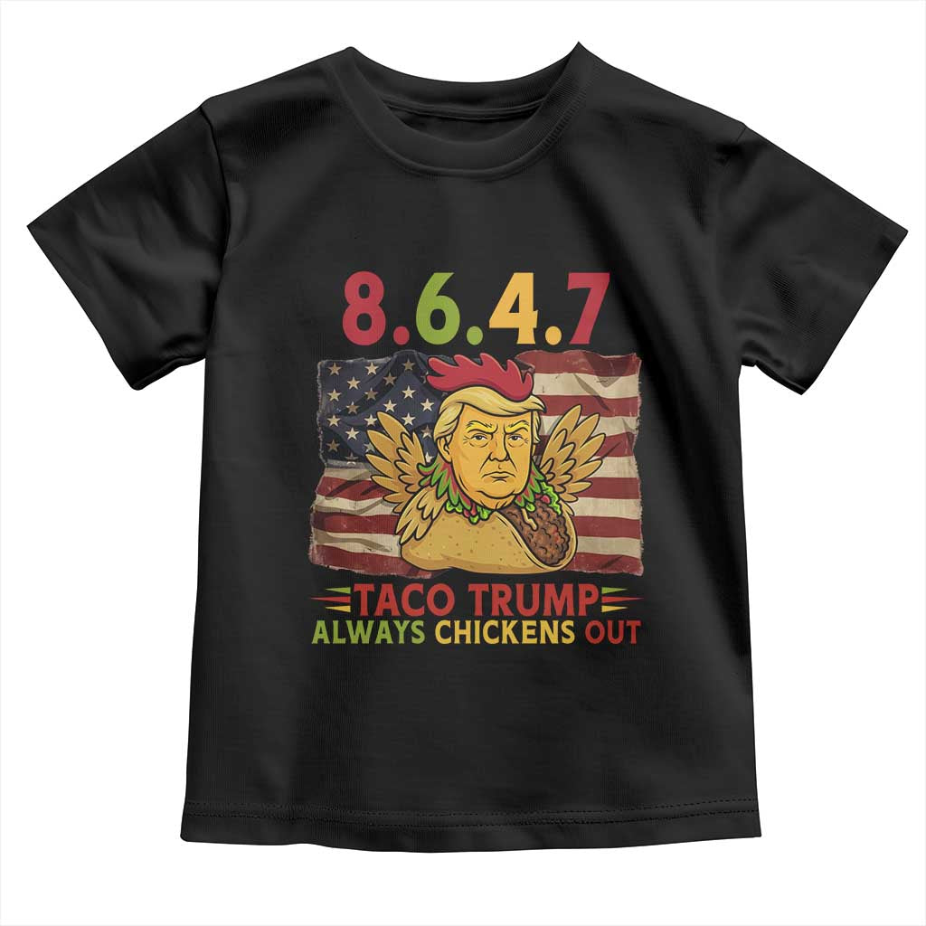Funny 8647 Toddler T Shirt Taco Trump Always Chickens Out TS14 Black Print Your Wear