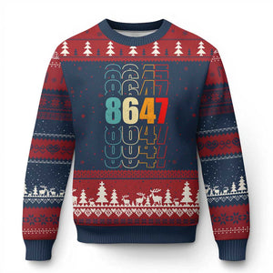 Retro Vintage 8647 Ugly Christmas Sweater Subtle Anti FDT TS14 Navy Red Print Your Wear