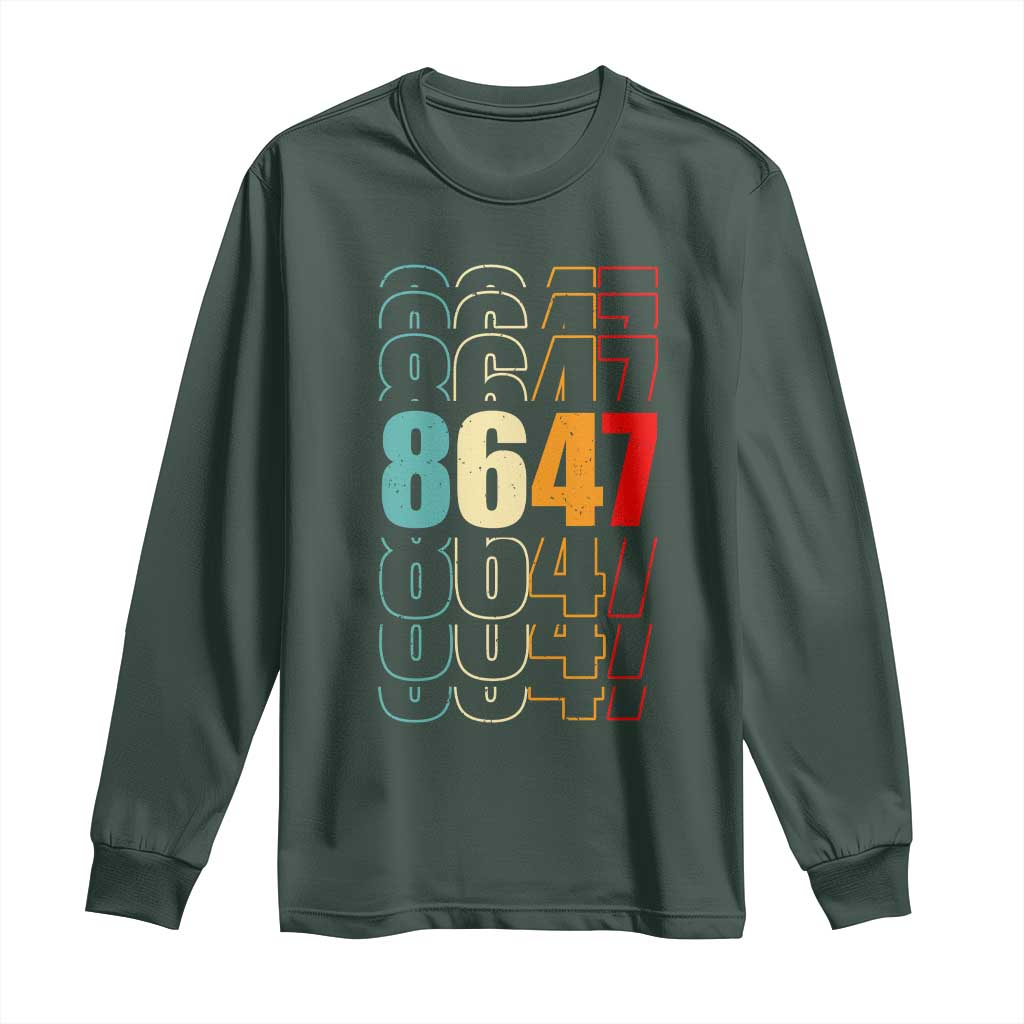 Retro Vintage 8647 Long Sleeve Shirt Subtle Anti FDT TS14 Dark Forest Green Print Your Wear