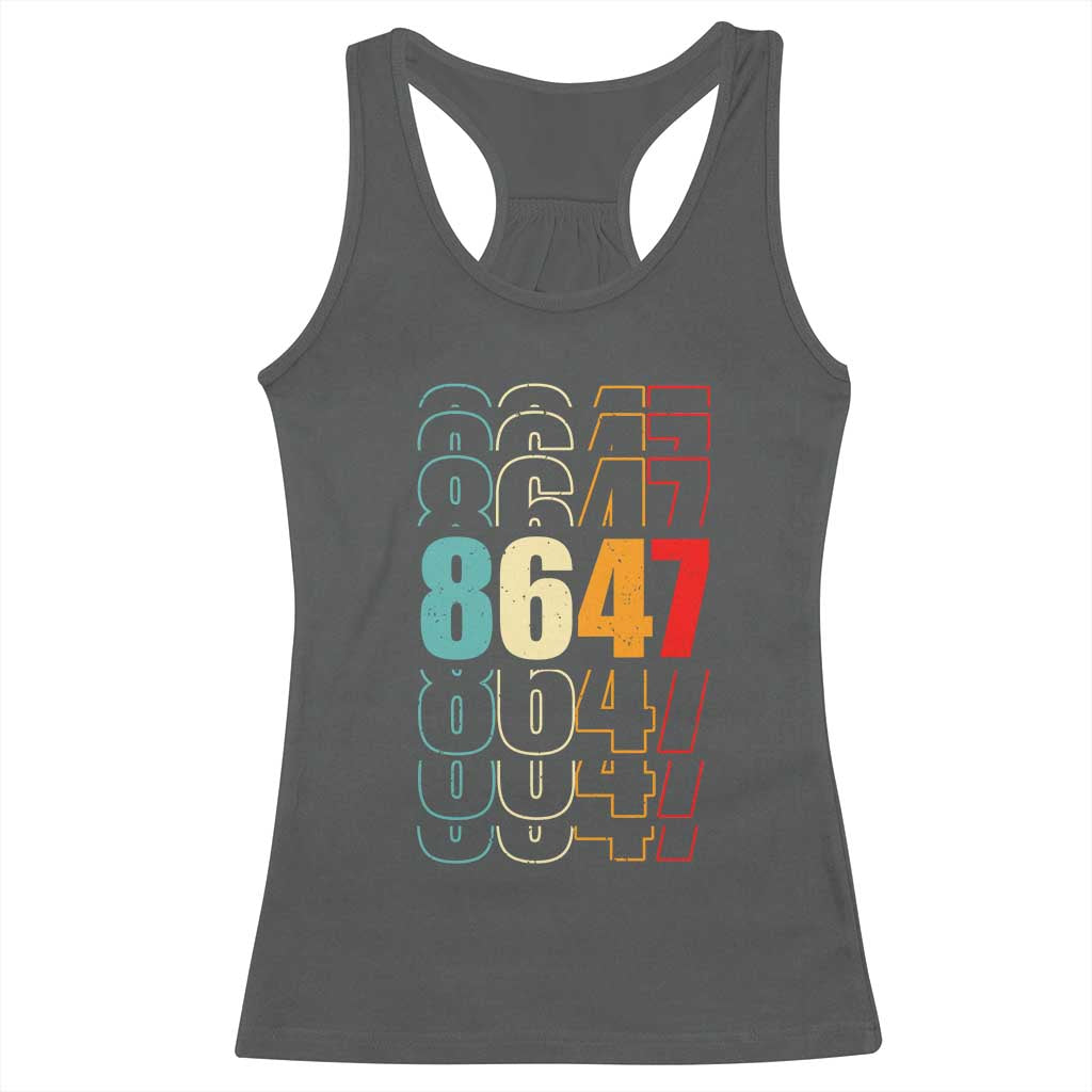 Retro Vintage 8647 Racerback Tank Top Subtle Anti FDT TS14 Dark Heather Print Your Wear