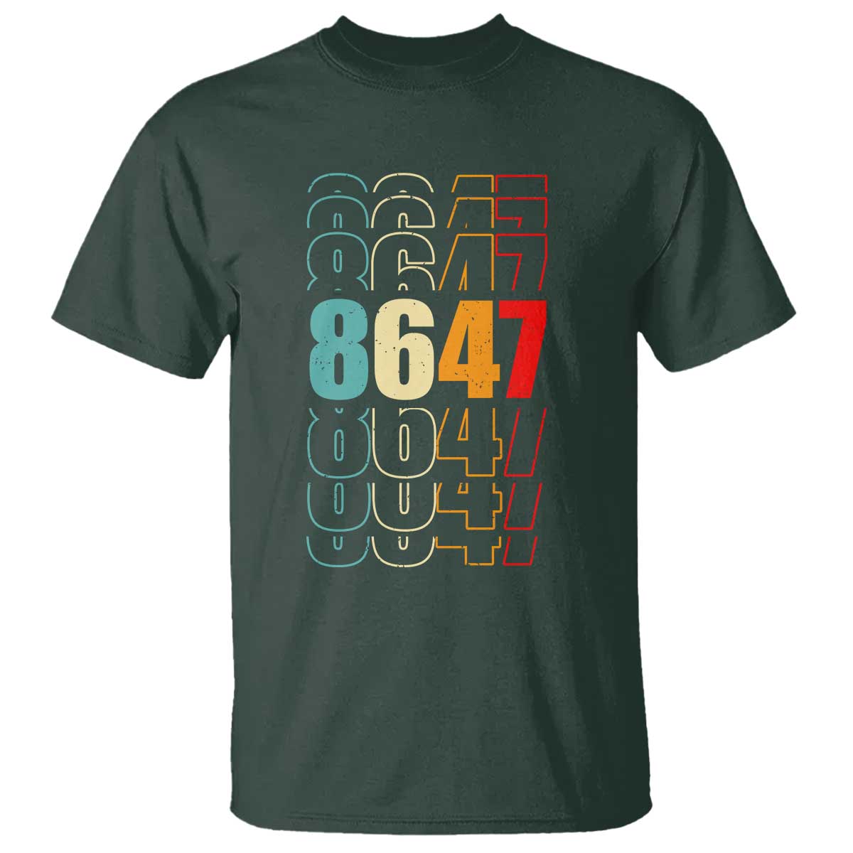 Retro Vintage 8647 T Shirt Subtle Anti FDT TS14 Dark Forest Green Print Your Wear