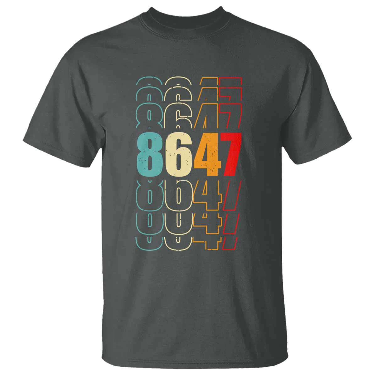 Retro Vintage 8647 T Shirt Subtle Anti FDT TS14 Dark Heather Print Your Wear