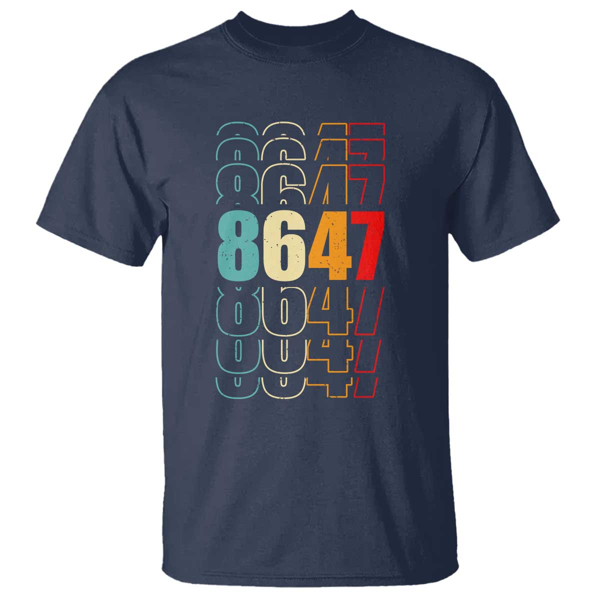 Retro Vintage 8647 T Shirt Subtle Anti FDT TS14 Navy Print Your Wear