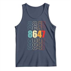 Retro Vintage 8647 Tank Top Subtle Anti FDT TS14 Navy Print Your Wear