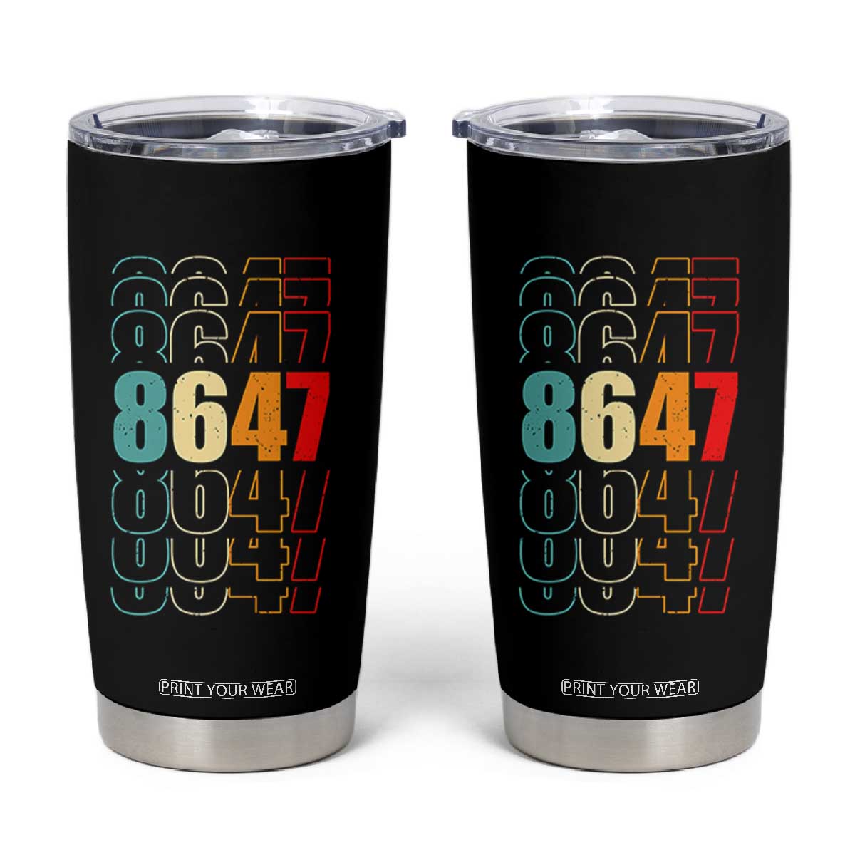 Retro Vintage 8647 Tumbler Cup Subtle Anti FDT TS14 Black Print Your Wear